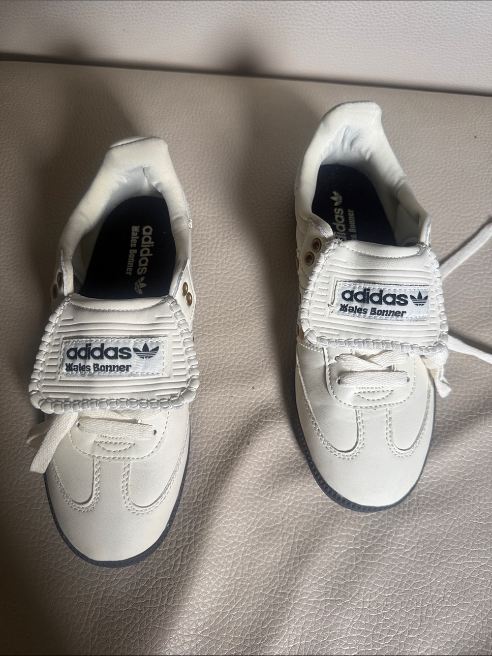 adidas White Sneakers with Navy Logo Accents